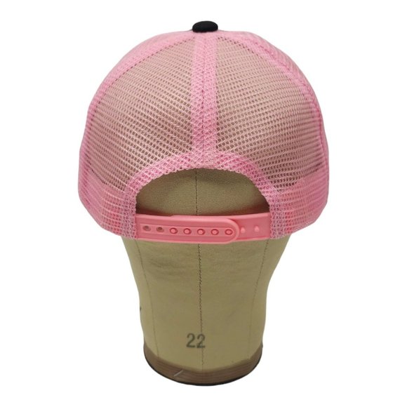 Real Time Oklahoma Mesh Snapback Cap Trucker Baseball Hat Pink Black Embroidered - Picture 4 of 13